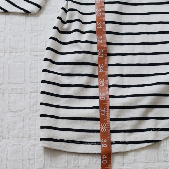 LOFT Striped Tulip Hem Dress with Tortoise Clip Belt - Picture 8 of 9